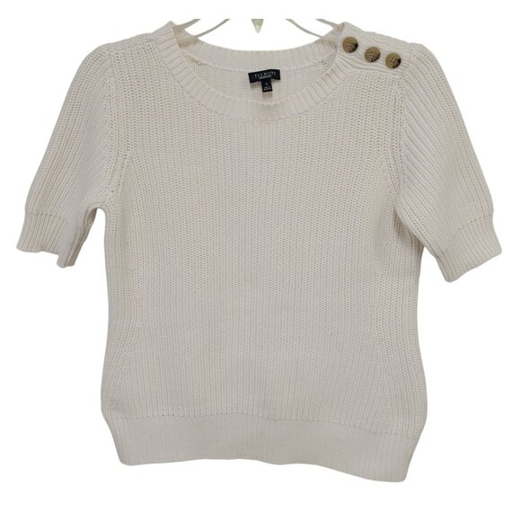 Talbots cable knit chunky half sleeve sweater size small - Picture 1 of 8